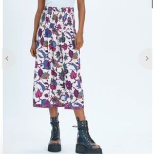 Love The Label Joy Skirt Sam Ivory Maxi Slit Cotton Floral Paisley Sz S